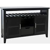 Urban Icon 48" Buffet Server with Wine & Stemware Rack in Black